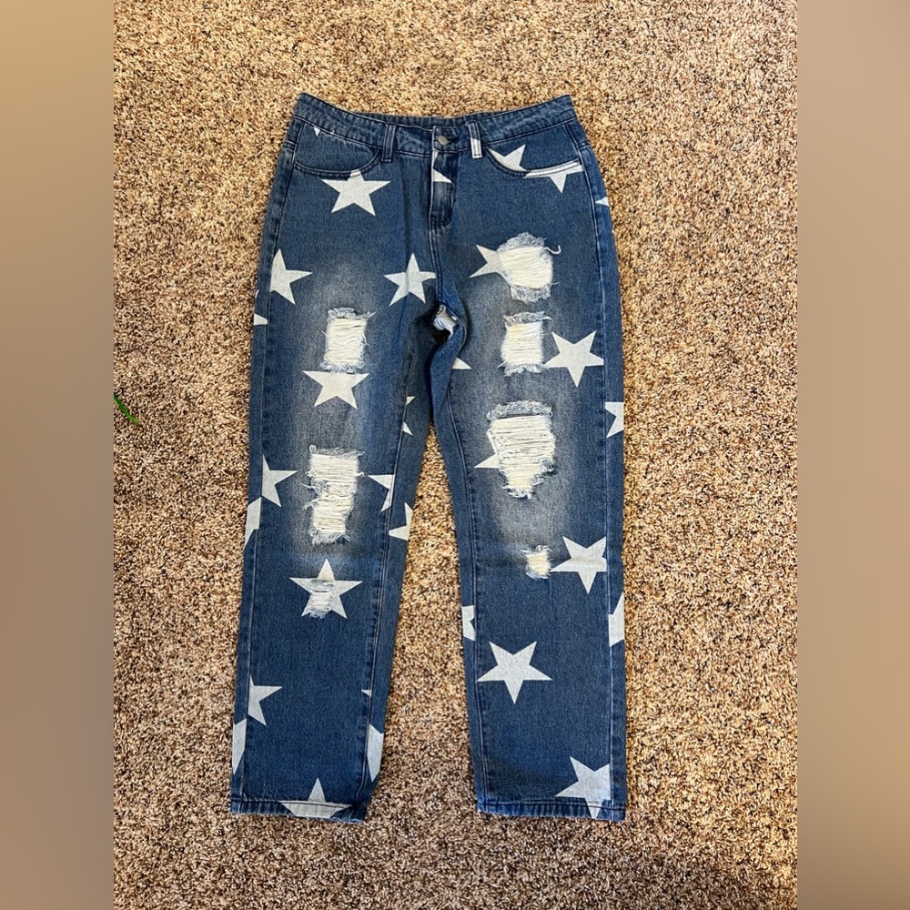 Star printed jeans
